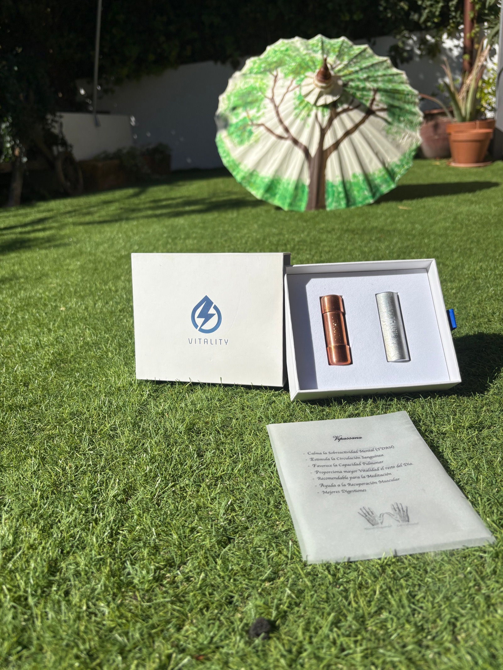 Vipassanna galvanisches Paar biokompatibler Metalle von Vitality — Seitendetail